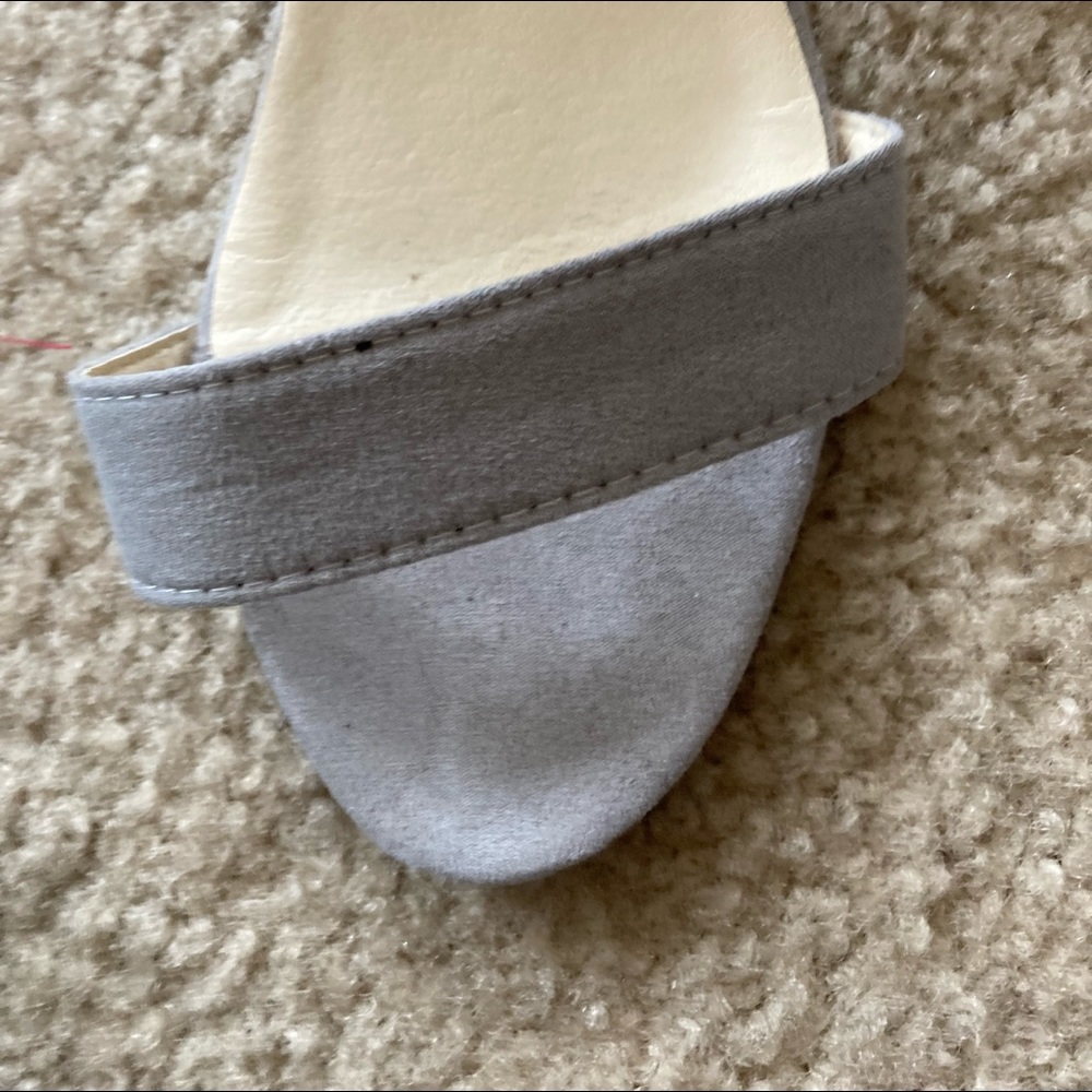 Gray suede sandals size 39 (8) 2 inch heel